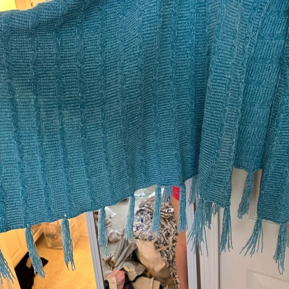 LuLaRoe Blue Shrug with Fringe - Picture 3 of 16